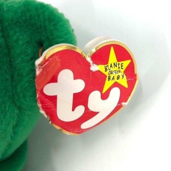 Ty Beanie Baby Retired Erin Bear 1997 Irish Green Shamrock Rare Errors Plush Toy - Picture 7 of 11